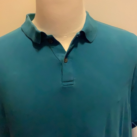 Van Heusen Collared Polo Shirt in 100% Blue Cotton (sz L) - Picture 4 of 6